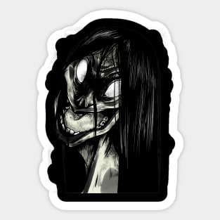 Scary Lady Face Sticker